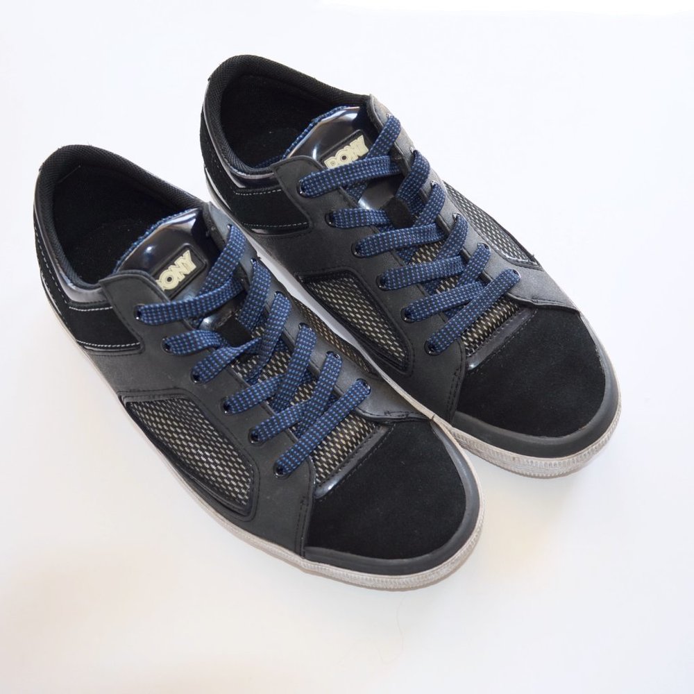 PONY Navy Leather Suede Sneakers